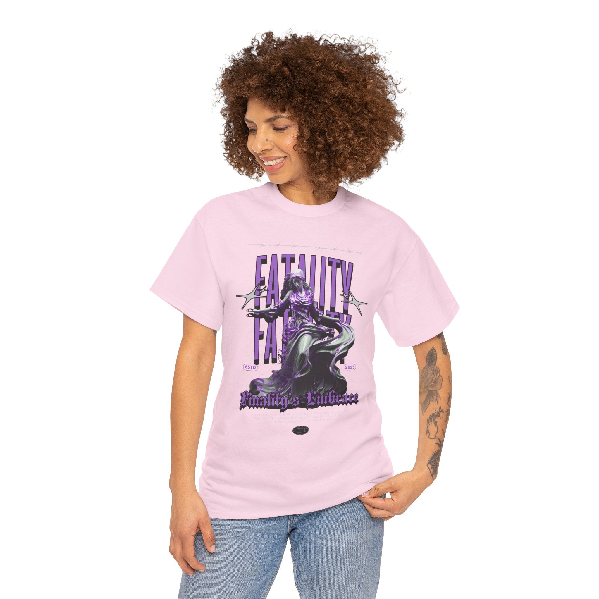 "Fatality's Embrace" Flowing Violet Statue - Gothic Digital Art