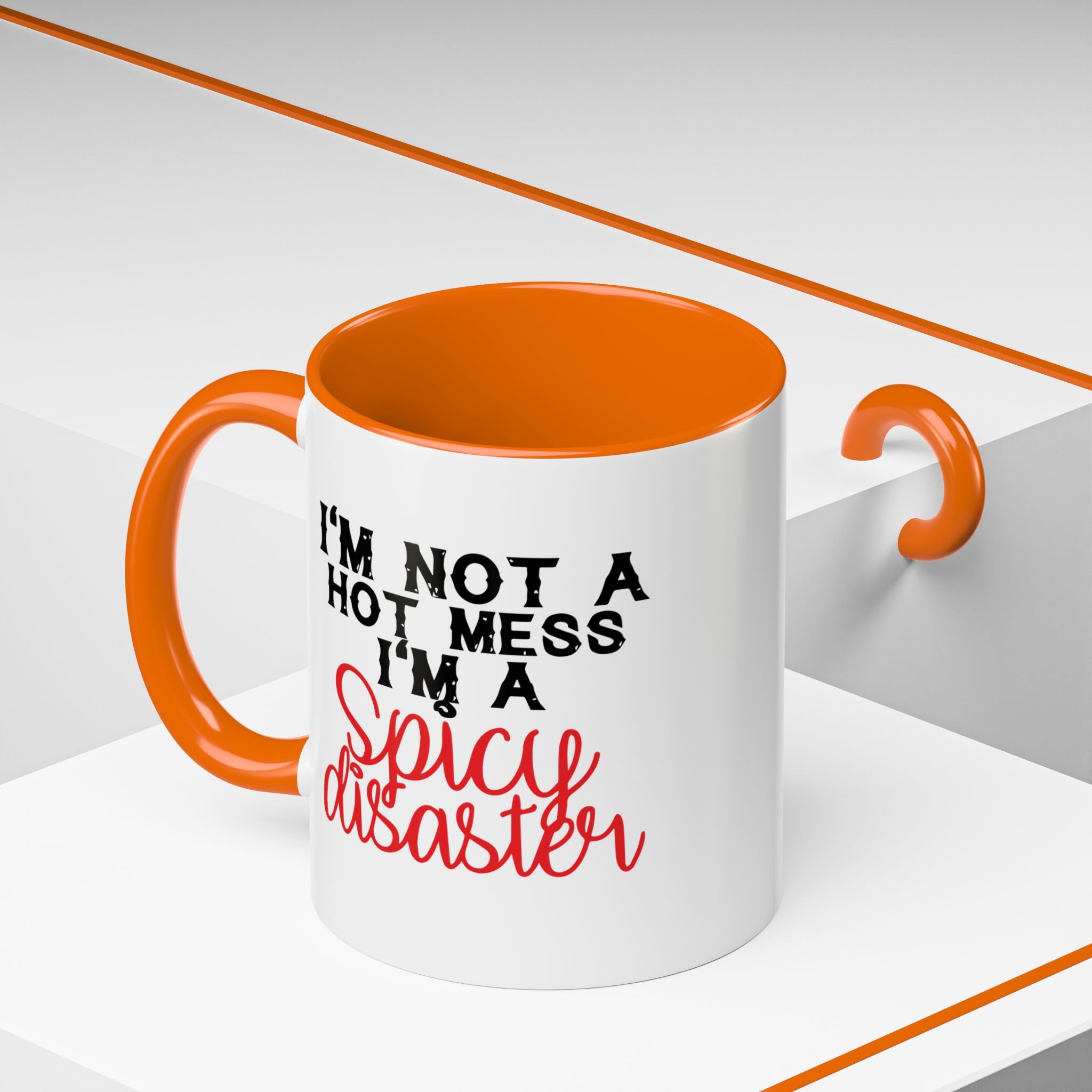Sassy Coffee Mug – 11oz & 15oz Funny Spicy Disaster Quote, Colorful Interior